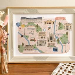 Bath Map, Illustrated Map Of Bath, Poster, Print, Art, Illustration, Gift, Wall Travel, England - thumbnail 3
