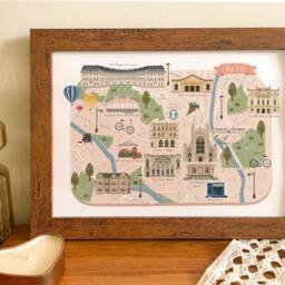 Bath Map, Illustrated Map Of Bath, Poster, Print, Art, Illustration, Gift, Wall Travel, England - thumbnail 2