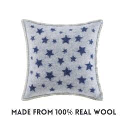 Blue Star Cushion Cover - Pure Wool Reversible Pillowcase 45 X 45cm/ 18 18 - thumbnail 2