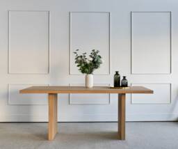 Rectangular Dining Table, Minimalist Kitchen Oak Room Table - thumbnail 1
