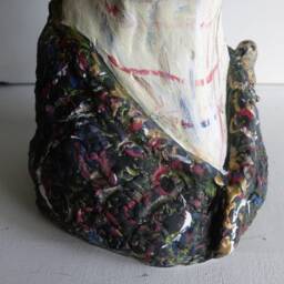 Ceramic Sculpture Handmade Figurative Art Bhudda Black & White - thumbnail 4