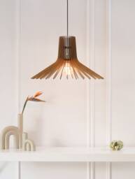 Handmade Oak Wood Chandelier Mid-Century Modern Pendant Lamp