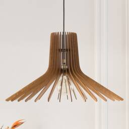 Handmade Oak Wood Chandelier Mid-Century Modern Pendant Lamp - thumbnail 2