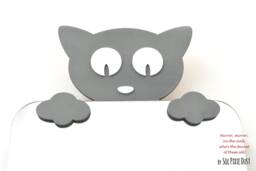 Safety Mirror Kitten Gray With Led Light - Wall Decor Nursery Kid Wooden