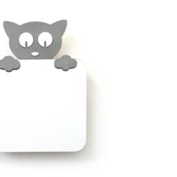 Safety Mirror Kitten Gray With Led Light - Wall Decor Nursery Kid Wooden - thumbnail 3