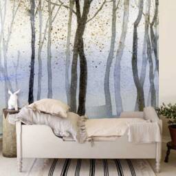 Into The Woodlands Wall Mural, The Enchanted Forest Wallpaper, Watercolor Magical D??cor, Nursery & Room Art - thumbnail 2
