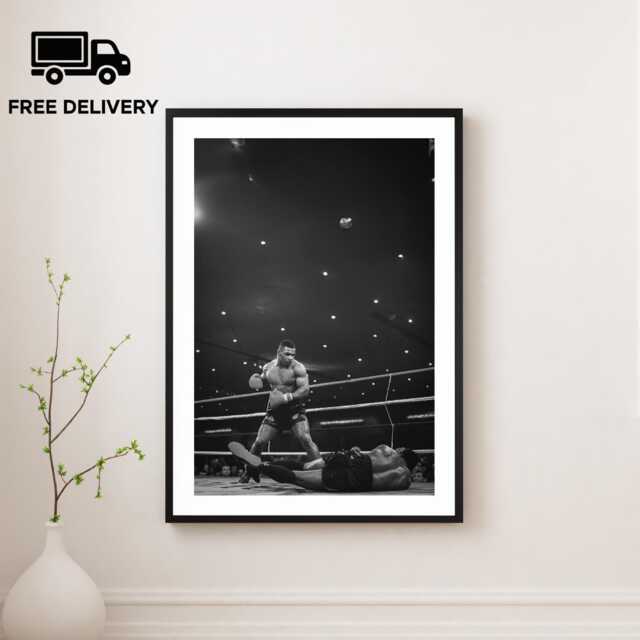 Mike Tyson Ring Print, Boxing Motivational Poster, Fine Art Photography Wall Art, Sports Fan Gift, Wba Black & White Print - image 1