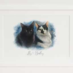 Custom Watercolour Cat Portrait - Personalised Pet Painting From Photo Memorial Gift A4 Art Print Illustration - thumbnail 2