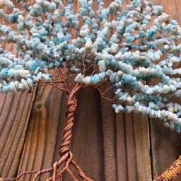 Wire Wrapped Aventurine Tree Of Life Wall Hanging, Chakra Stones - thumbnail 2