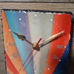 Sheep/Lamb in A Hot Air Balloon Slate Quartz Wall Clock. 16cm X 29cm - thumbnail 4