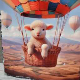 Sheep/Lamb in A Hot Air Balloon Slate Quartz Wall Clock. 16cm X 29cm - thumbnail 2