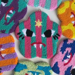 Handmade Punch Needle Wall Hanging Kids Room Decor - thumbnail 3