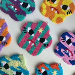 Handmade Punch Needle Wall Hanging Kids Room Decor - thumbnail 2