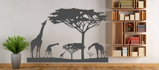 Giraffe Family Vinyl Wall Decal Nursery Decor T1375 - image 1