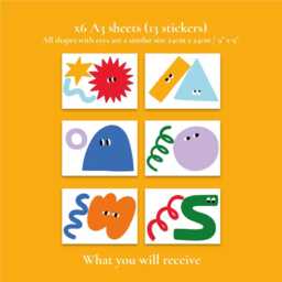 Colorful Doodle Fabric Wall Stickers Removable Kids Room Decor - thumbnail 3
