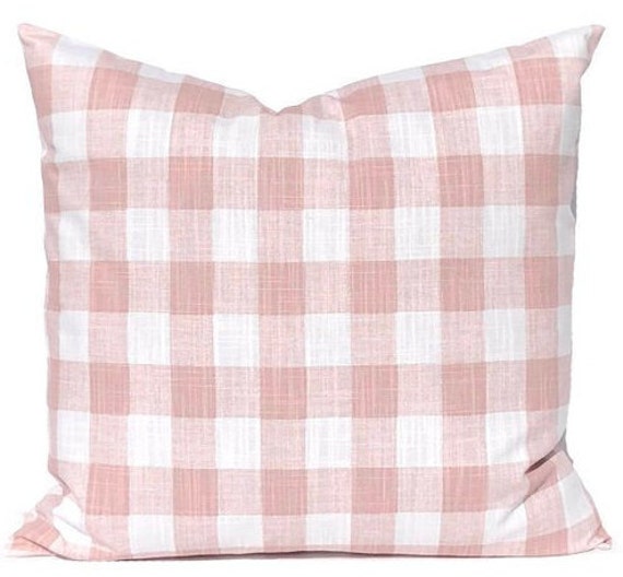 Blush Slub.check.pillow Covers.nursery Pillows.toss Pillows.throw Pillows.slipcovers.pillow Covers - image 1