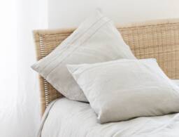 Hemp Pillow Case With Decorative Herringbone Seam, in Natural Color. Standard, Queen, King, Custom Size Cover Envelope Closure
