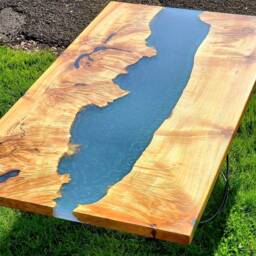 Beautiful Big Leaf Maple River Coffee Table