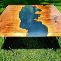 Beautiful Big Leaf Maple River Coffee Table - thumbnail 2