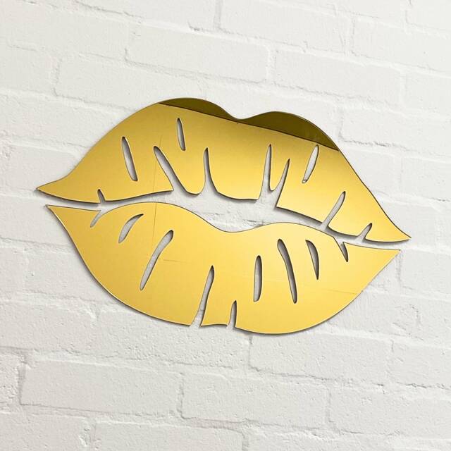 3D Lips Acrylic Wall Sign - Lip Filler Botox Lounge Decor Gold Mirror Beauty Room Perfect For Aesthetics Clinics & Reception Areas - image 1