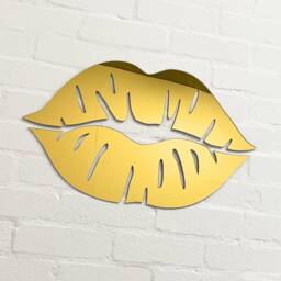 3D Lips Acrylic Wall Sign - Lip Filler Botox Lounge Decor Gold Mirror Beauty Room Perfect For Aesthetics Clinics & Reception Areas - thumbnail 1