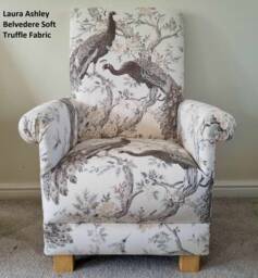 Laura Ashley Belvedere Duck Egg Fabric Adult Chair Armchair Blue Green Peacock Midnight Soft Truffle Brown Bacall Awning Stripe Josette