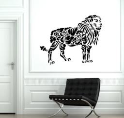 Wall Decal Lion Africa Animal Ornament Tribal Mural Vinyl Sticker 1898Dz - thumbnail 1