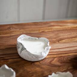 Handmade Ceramic Candle - White Unique Home Decor Design Soy Wax Curvy Ceramics Wedding Gift Vessel - thumbnail 4