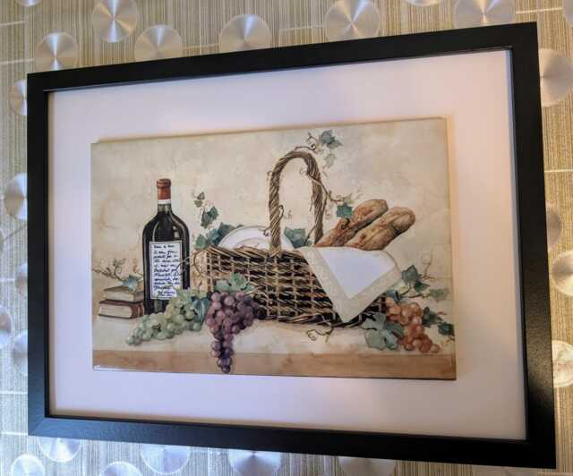 "Picnic Basket Ceramic Wall Art Tile, 8"" By 12" - image 1