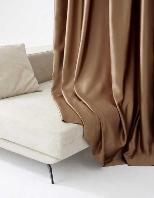 100 Color Options, A Pair Of Brown Dupione Silk Curtains , Living Room Curtains, Faux Drapery Panels, Bedroom Custom Made - image 1