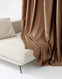 100 Color Options, A Pair Of Brown Dupione Silk Curtains , Living Room Curtains, Faux Drapery Panels, Bedroom Custom Made