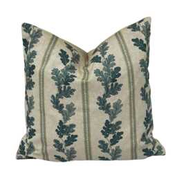 Botanical & Kilim Cushion Cover - Cotton-Linen Green/Terracotta Handmade UK Choose Pattern, Mix & Match - thumbnail 2