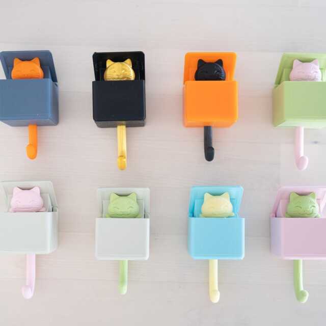 3D Printed Cat Pop Up Key Hook in Different Color - image 1