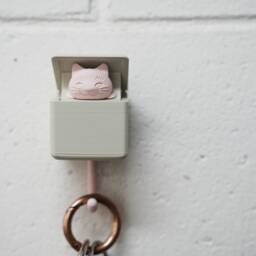 3D Printed Cat Pop Up Key Hook in Different Color - thumbnail 2