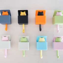 3D Printed Cat Pop Up Key Hook in Different Color - thumbnail 1