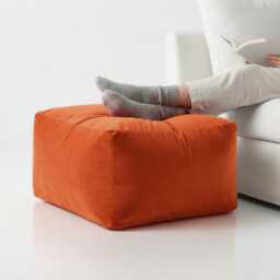 Bean Bag Pouffe Footstools Pumpkin Velvet Rectangle Ottoman Style Footstool Pouf - thumbnail 2