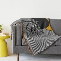 House Plant Cotton Throw Blanket, Wall Tapestry, Woven Blankets - thumbnail 2