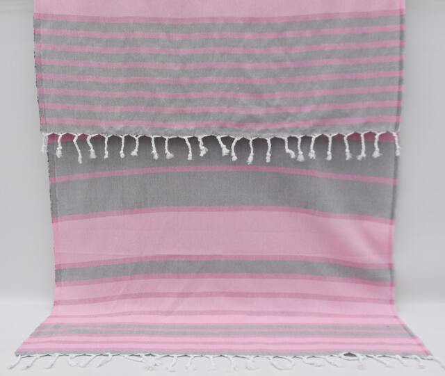 Turkish Towel, Peshtemal Towel, Cotton Towel, Beach Towel, Turkey Towel, Turkish Peshtemal, 40''x70'', Pink & Gray Towel, Bath Towel, B1-??izgili - image 1