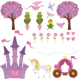 Princess Wall Sticker - Peel & Stick Decals For Mural Nursery & Girls Room Or Party Mini Set - Item 1244-17 - thumbnail 2