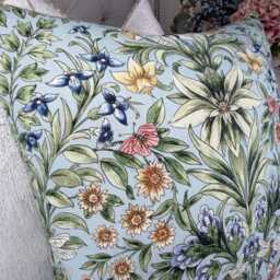 Mirabell Cushion Cover Seaglass Clarke & Fabric Botanical Dragonfly Pillow Case Arts - Crafts Style Handmade in UK - thumbnail 3