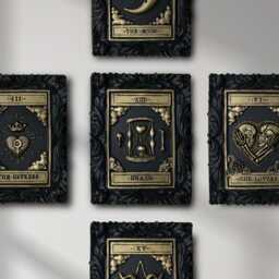 Handcrafted Death Tarot Card Wall Art - Black Gold Gothic Home Decor - thumbnail 3