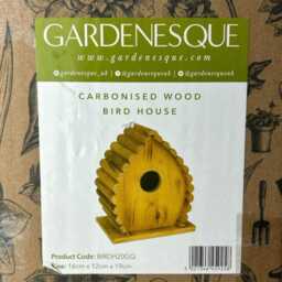 Carbonised Wooden Bird House Garden Wall Mount Nesting Box Hanging Rope - thumbnail 4
