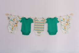 Baby Shower Decoration, Grow Clothesline Wall Display, Bodysuit Bunting - thumbnail 1