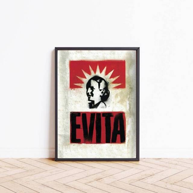 Evita Musical Poster Print, Broadway Theatre London West End Framed Wall Art Christmas Gift For Lovers - image 1