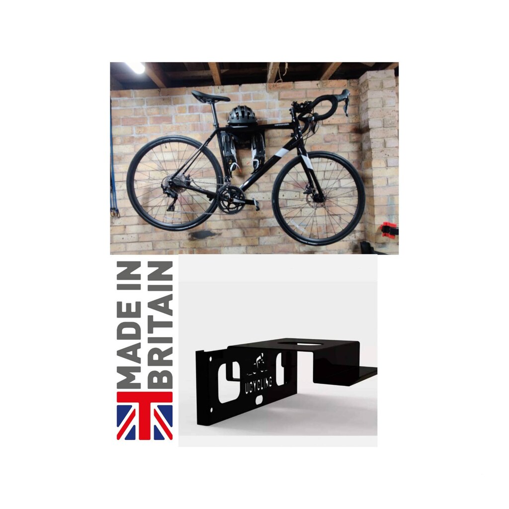 Ucycling Wall Mount Bike Hanger Steel Storage Rack With Wheel