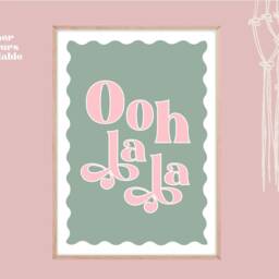 Ooh La Print, Wavey Edge La, French Quote Wall Art, Cure Preppy Prints, Slogan Art - thumbnail 2