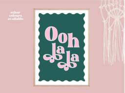 Ooh La Print, Wavey Edge La, French Quote Wall Art, Cure Preppy Prints, Slogan Art - thumbnail 1