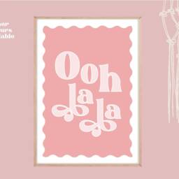 Ooh La Print, Wavey Edge La, French Quote Wall Art, Cure Preppy Prints, Slogan Art - thumbnail 3