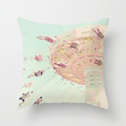 Carnival Pillow - Nursery Children's Decor Swing Fair Cushion 16x16 18x18 20x20 Cover - thumbnail 1
