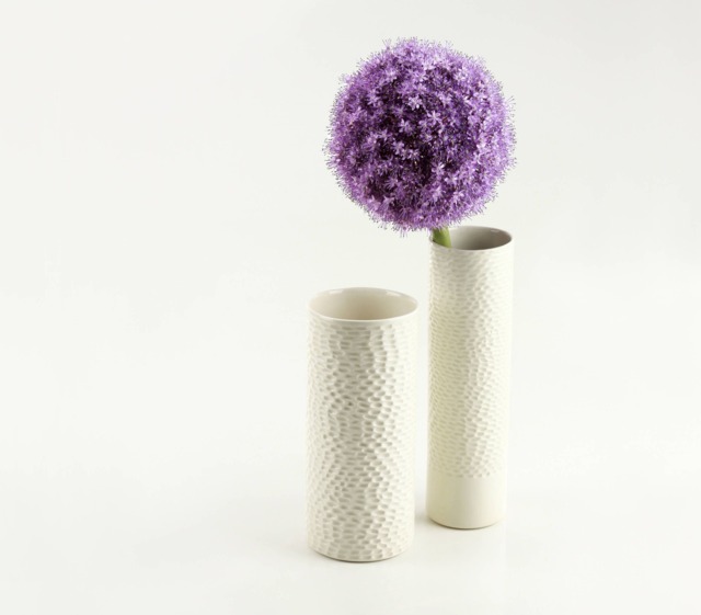 Handmade Ceramic Vase. Contemporary White Porcelain Minimalist Tube Container. Wedding Simple Vase Design By Conceptstudio - image 1